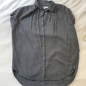 Madewell Black and White Plaid Top